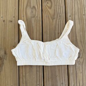 Cream Ruched Crop Top/Bandeau